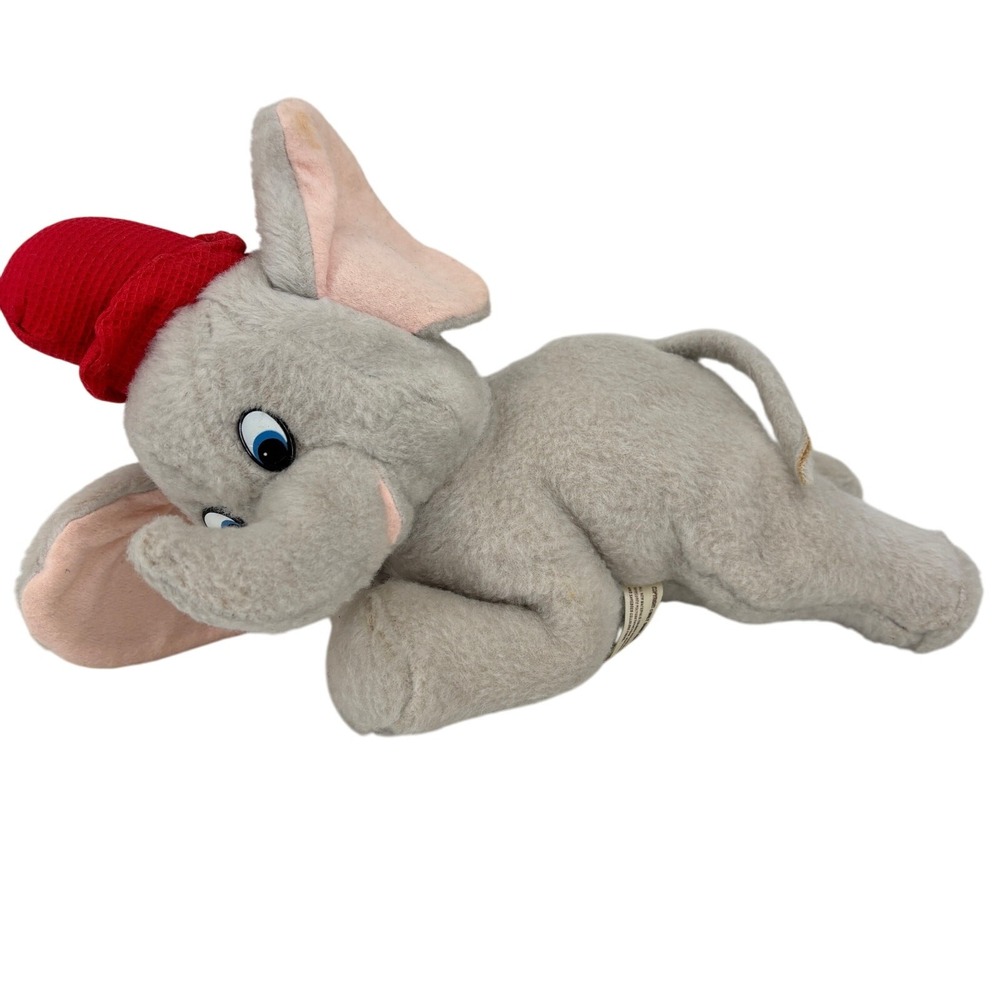 Vintage Knickerbocker Dumbo Elephant Plush Gray Walt Disney Stuffed 12 Inch Rare